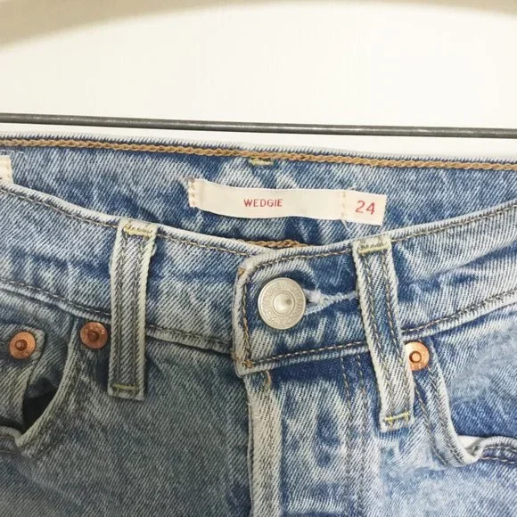 Levi's Premium Wedgie Blue Denim Jeans Pants Size 24 - Picture 7 of 13